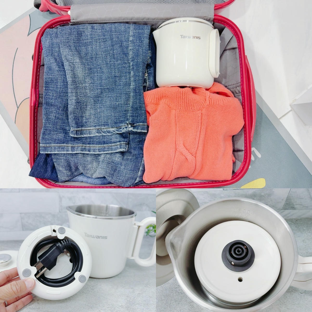 Taiwanis 微電腦寬電壓折疊鍋 TPK-12K5｜全球通用免切換，泡麵・煮湯・燒水一鍋搞定，租屋旅行都適合