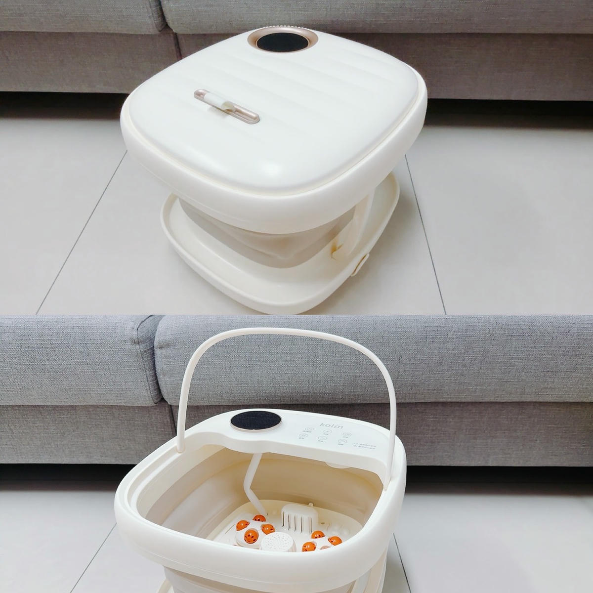 Kolin 歌林 PTC 微電腦電動按摩泡腳機 KSF-MN11H｜足浴、按摩一次到位，可摺疊恆溫＋氣泡按摩，冬天泡腳超享受