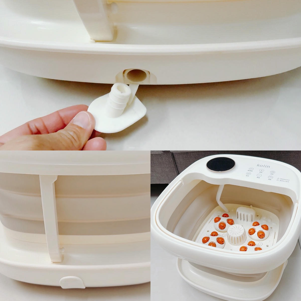 Kolin 歌林 PTC 微電腦電動按摩泡腳機 KSF-MN11H｜足浴、按摩一次到位，可摺疊恆溫＋氣泡按摩，冬天泡腳超享受