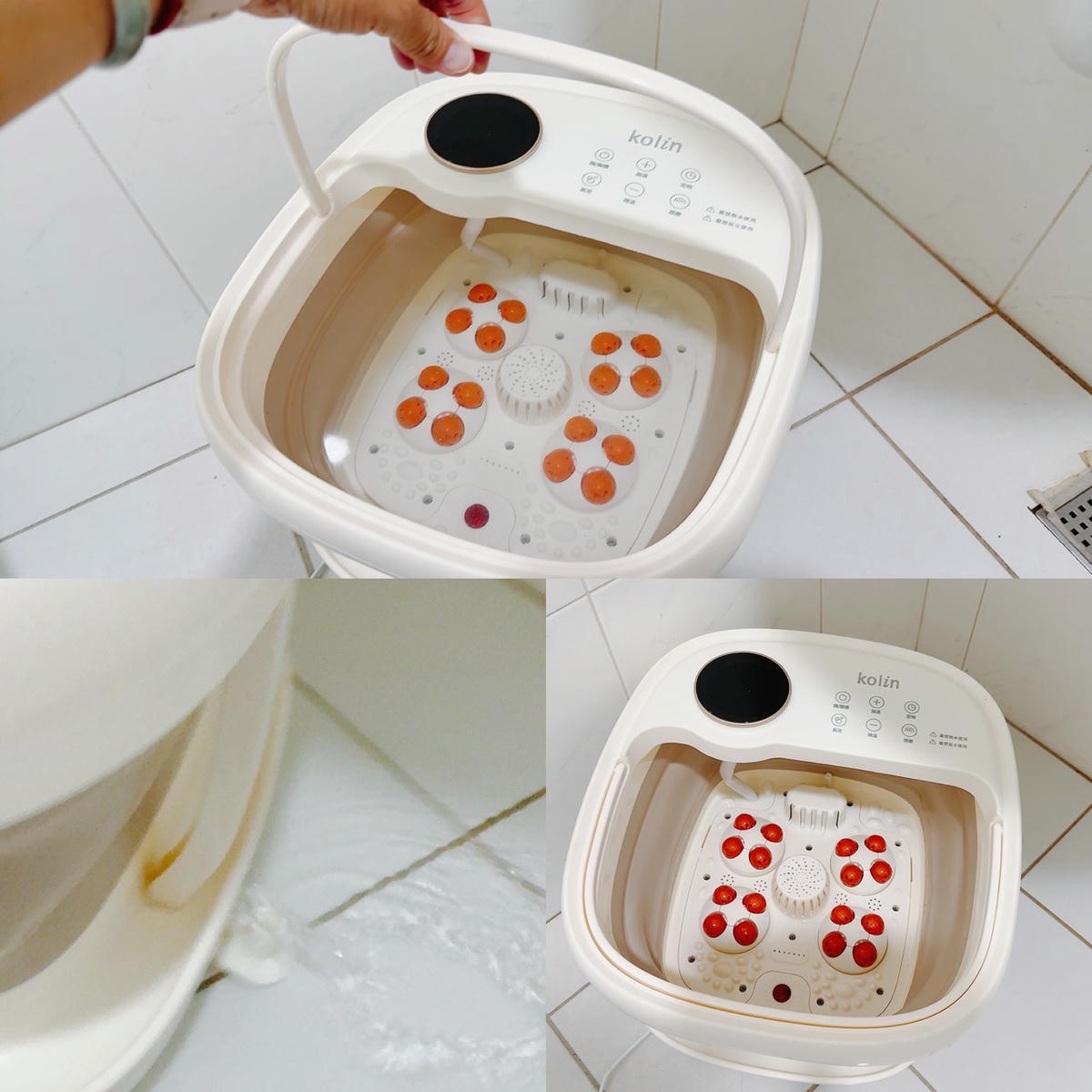 Kolin 歌林 PTC 微電腦電動按摩泡腳機 KSF-MN11H｜足浴、按摩一次到位，可摺疊恆溫＋氣泡按摩，冬天泡腳超享受