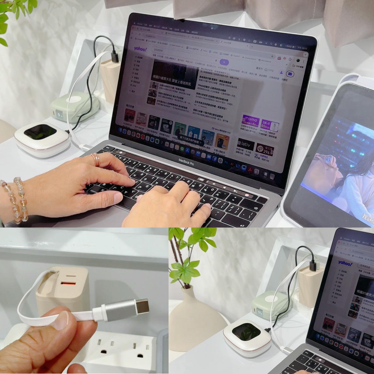 Unipapa 有序收線快充頭 67W 開箱｜自帶伸縮線，一拉即充不纏線，筆電手機一顆搞定！