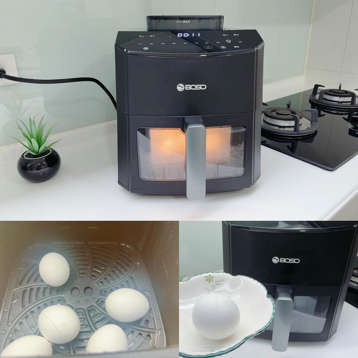 BOSO 舒肥透視蒸氣氣炸鍋 7L 開箱｜120°C 蒸氣微分子＋氣炸雙模式，酥脆爆汁又減脂，一機搞定 1 日 4 餐