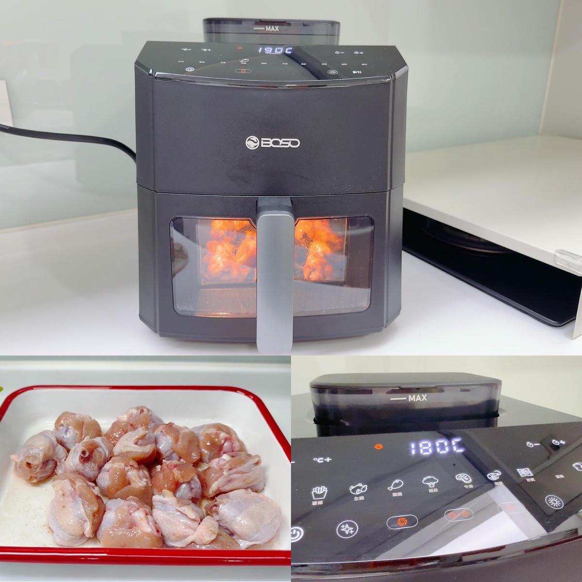 BOSO 舒肥透視蒸氣氣炸鍋 7L 開箱｜120°C 蒸氣微分子＋氣炸雙模式，酥脆爆汁又減脂，一機搞定 1 日 4 餐