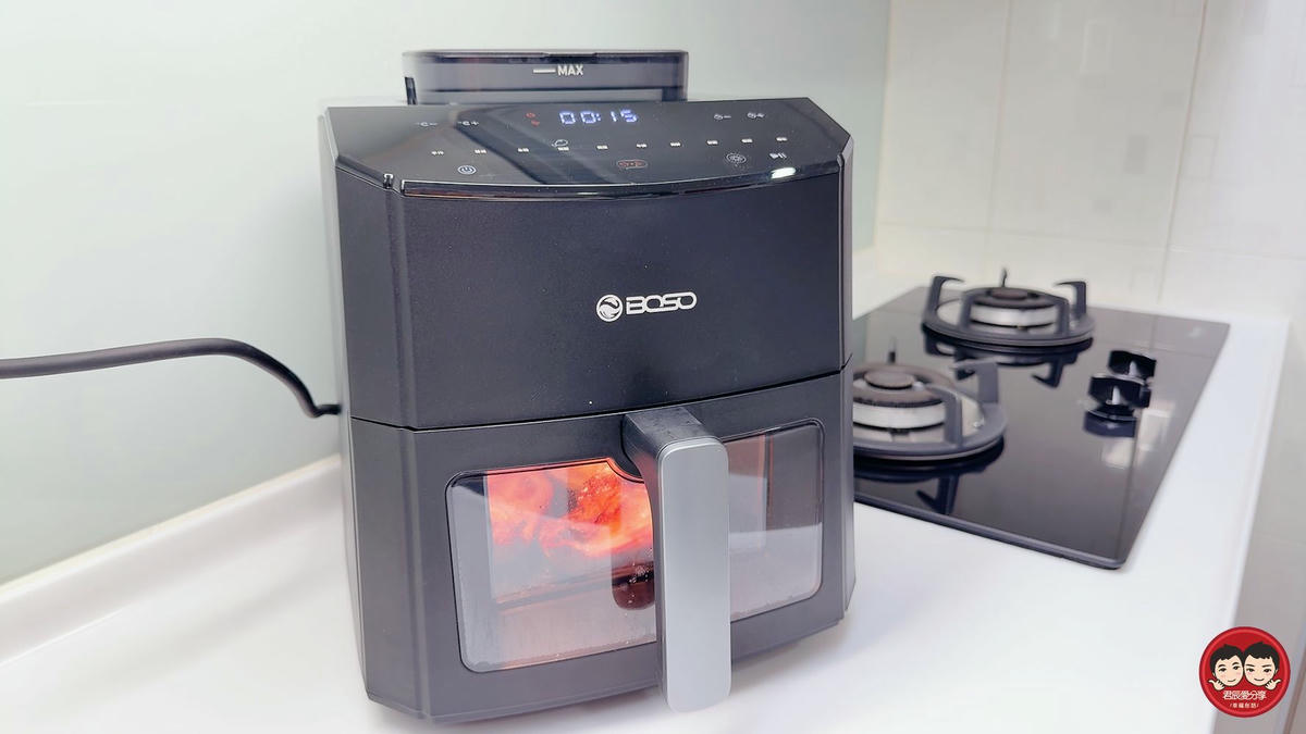 BOSO 舒肥透視蒸氣氣炸鍋 7L 開箱｜120°C 蒸氣微分子＋氣炸雙模式，酥脆爆汁又減脂，一機搞定 1 日 4 餐