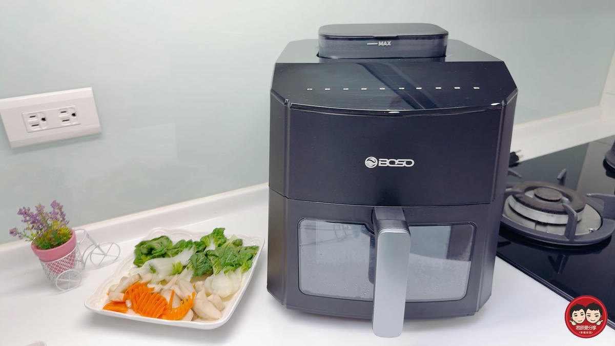 BOSO 舒肥透視蒸氣氣炸鍋 7L 開箱｜120°C 蒸氣微分子＋氣炸雙模式，酥脆爆汁又減脂，一機搞定 1 日 4 餐