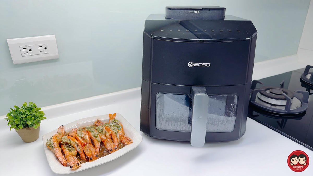 BOSO 舒肥透視蒸氣氣炸鍋 7L 開箱｜120°C 蒸氣微分子＋氣炸雙模式，酥脆爆汁又減脂，一機搞定 1 日 4 餐