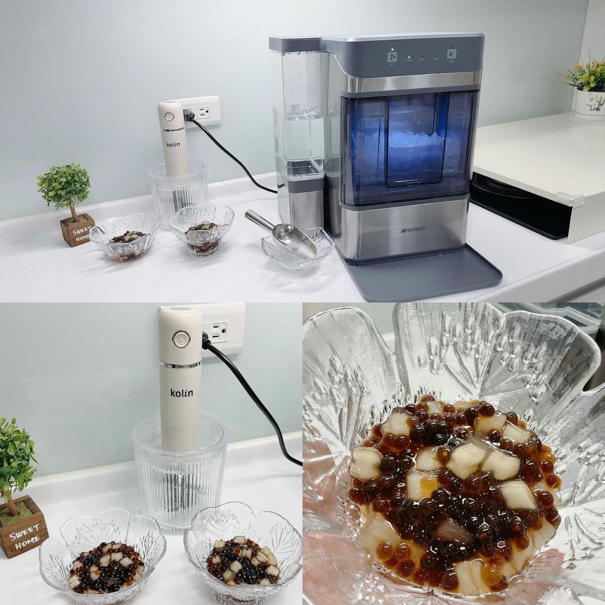 居家快速製冰機推薦｜SANSUI 山水全自動急速製冰機 SIC-NB01 評價，6分鐘快速製冰、UV殺菌更安心，小啵冰打造冰塊自由生活